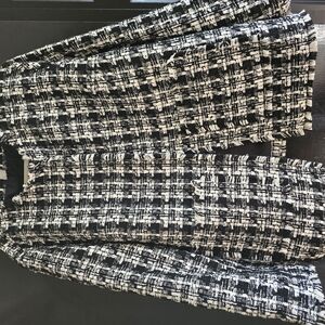 Women's Black and White Tweed Jacket